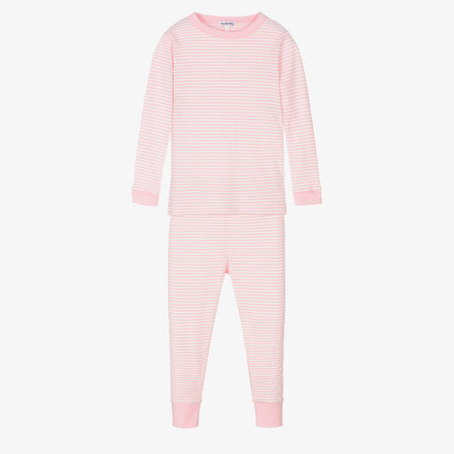Magnolia Baby-Розовая пижама из хлопка пима в полоску | Childrensalon