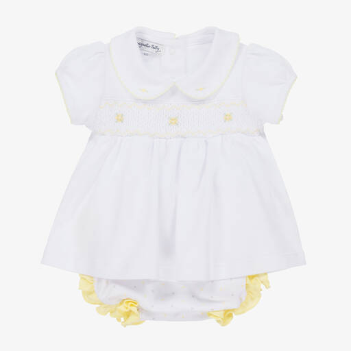 Magnolia Baby-Girls White Ellen's Classics Smocked Shorts Set | Childrensalon