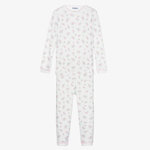 Magnolia Baby-Girls White & Pink Floral Pyjamas | Childrensalon