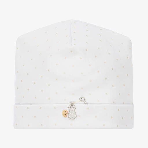 Magnolia Baby-Белая шапочка из хлопка пима для малышей | Childrensalon