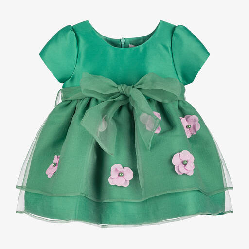 Mama Luma-Girls Green Floral Dress | Childrensalon
