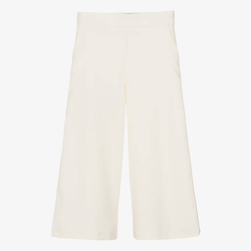 Mama Luma-Girls Ivory Wide Leg Trousers | Childrensalon