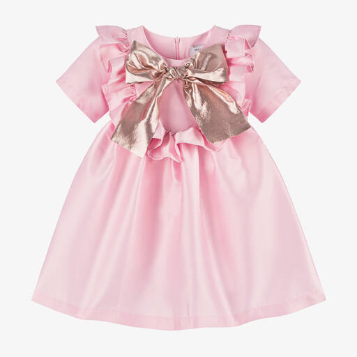 Mama Luma-Girls Pink Bow Dress | Childrensalon