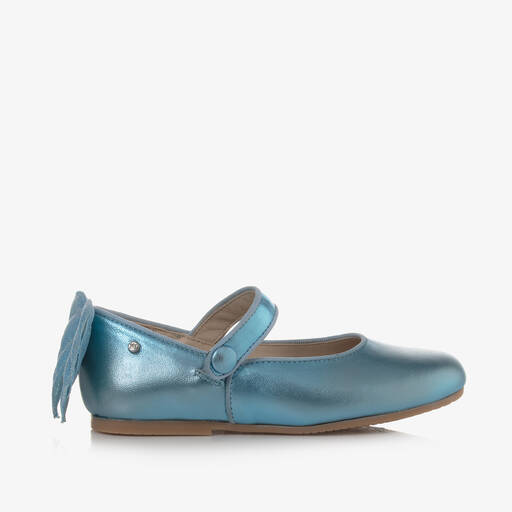 Manuela de Juan-حذاء جلد لون أزرق للبنات  | Childrensalon