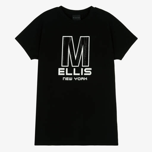 Marc Ellis-Girls Black Angel Wings Oversized T-Shirt | Childrensalon