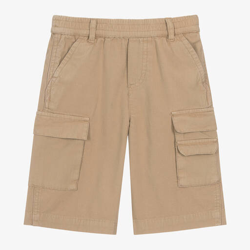 MARC JACOBS-Beige Cotton Twill Cargo Shorts | Childrensalon