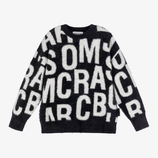 MARC JACOBS-Black Fluffy Knitted Sweater | Childrensalon