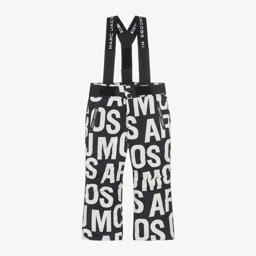 MARC JACOBS-Black Jumbled Logo Ski Trousers | Childrensalon