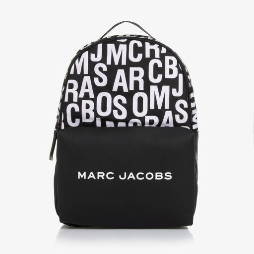 MARC JACOBS-Black & White Canvas Backpack (38cm) | Childrensalon