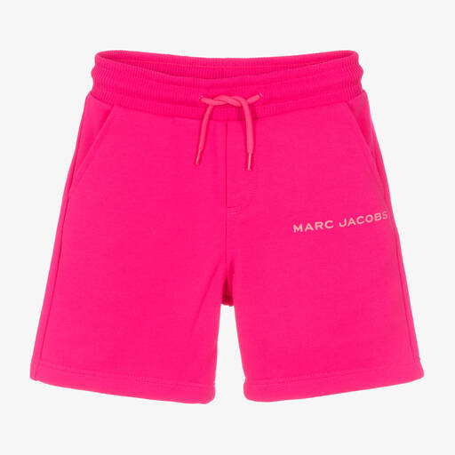MARC JACOBS-Fuchsia Pink Cotton Logo Shorts | Childrensalon