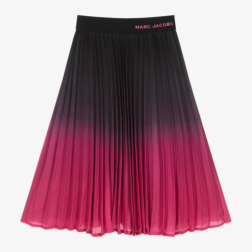 MARC JACOBS-Girls Black & Pink Pleated Gradient Skirt | Childrensalon