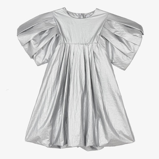 MARC JACOBS-Girls Metallic Silver Dress | Childrensalon