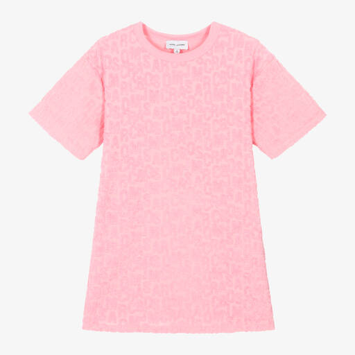 MARC JACOBS-Girls Pink Cotton Towelling Dress | Childrensalon