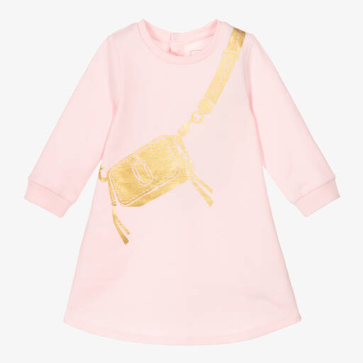 MARC JACOBS-Girls Pink Snapshot Bag Cotton Dress | Childrensalon