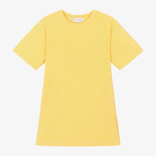 MARC JACOBS-Girls Yellow Cotton Towelling Dress | Childrensalon