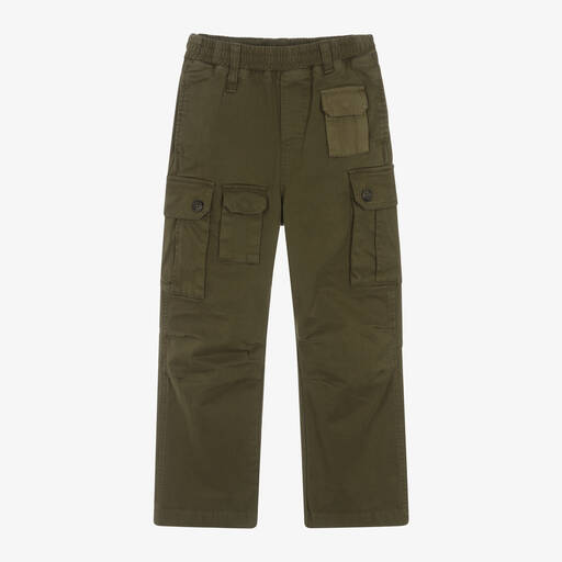 MARC JACOBS-Green Cotton Cargo Trousers | Childrensalon