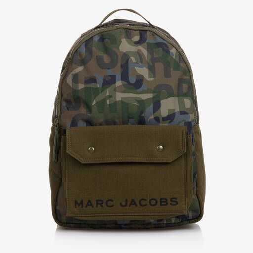 MARC JACOBS-Green Jumbled Logo Backpack (39cm) | Childrensalon