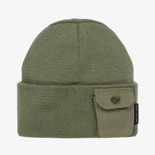 MARC JACOBS-Green Knitted Beanie Hat | Childrensalon