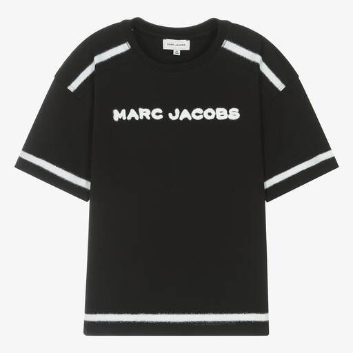 MARC JACOBS-Teen Black Organic Cotton Graphic T-Shirt | Childrensalon