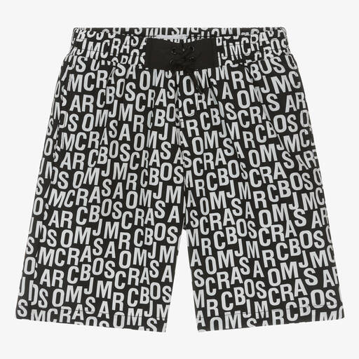 MARC JACOBS-Teen Boys Black Graphic Print Swim Shorts | Childrensalon
