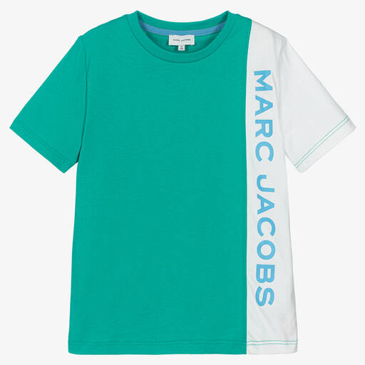 MARC JACOBS-Teen Boys Green Cotton Logo T-Shirt | Childrensalon