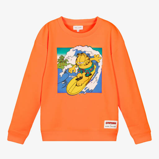 MARC JACOBS-Teen Boys Orange Surfing Garfield Sweatshirt | Childrensalon