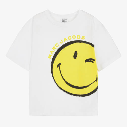 MARC JACOBS-Teen Boys White Cotton Smiley T-Shirt | Childrensalon