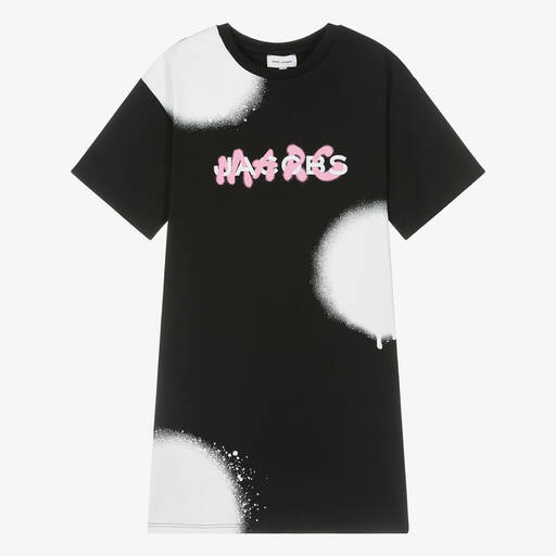 MARC JACOBS-Teen Girls Black Cotton Spray Paint Dress | Childrensalon
