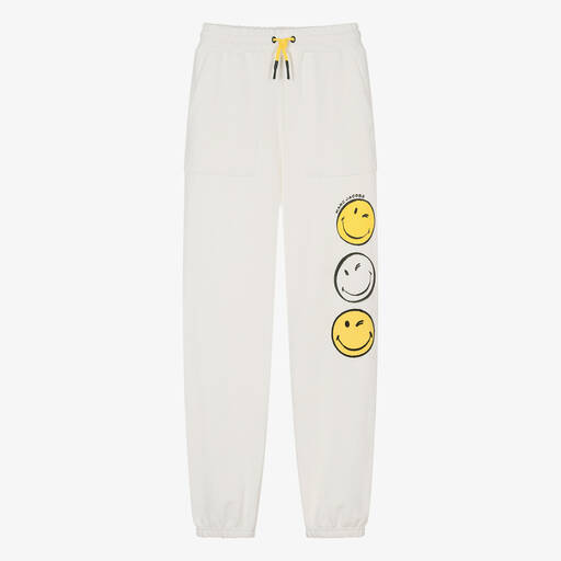 MARC JACOBS-Teen Girls Ivory Smiley Face Joggers | Childrensalon