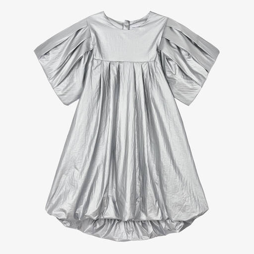 MARC JACOBS-Teen Girls Metallic Silver Puffed Dress | Childrensalon