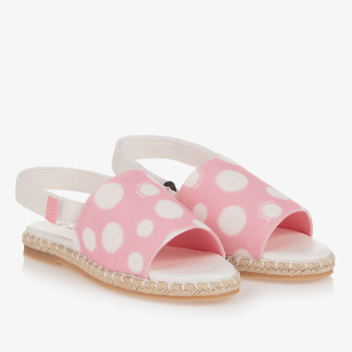 MARC JACOBS-Teen Girls Pink Polka Dot Espadrille Sandals | Childrensalon
