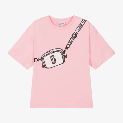 MARC JACOBS-Teen Girls Pink Snapshot Bag Cotton T-Shirt | Childrensalon