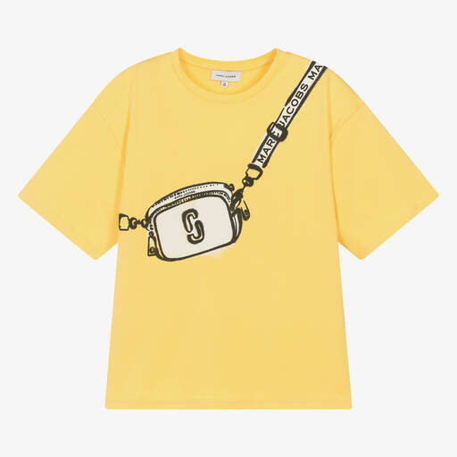 MARC JACOBS-Teen Girls Yellow Snapshot Bag Cotton T-Shirt | Childrensalon