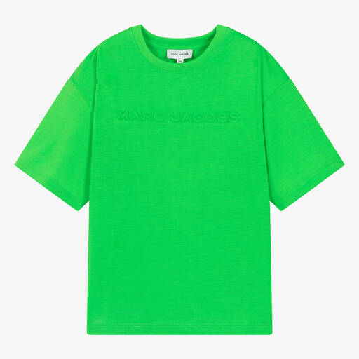 MARC JACOBS-Teen Green Embossed Jersey T-Shirt | Childrensalon