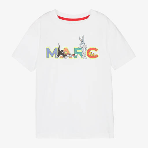 MARC JACOBS-Teen White Cotton Looney Tunes Logo T-Shirt | Childrensalon