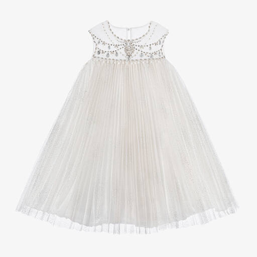 Marchesa Kids Couture-Girls Ivory Tulle & Crystal Dress | Childrensalon