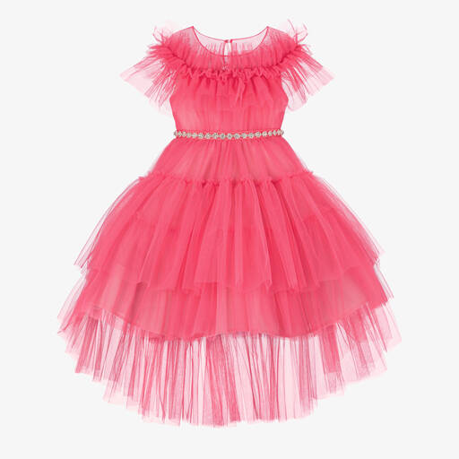 Marchesa Kids Couture-Girls Pink Tulle Dress | Childrensalon