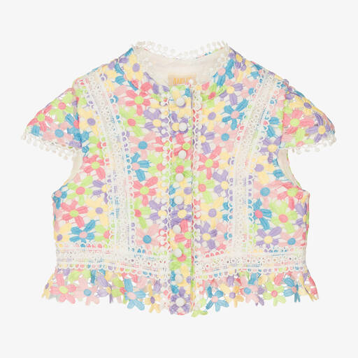 Marlo Kids-Girls Colourful Floral Lace Blouse | Childrensalon