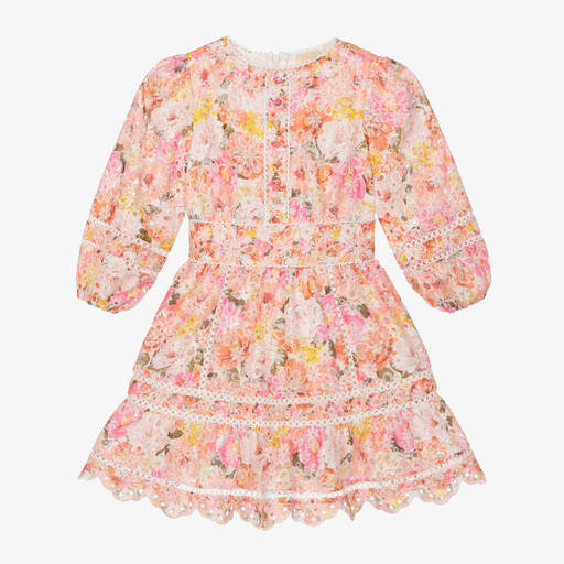 Marlo Kids-Girls Pink Embroidered Cotton Dress | Childrensalon