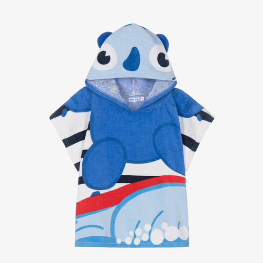 Mayoral-Baby Boys Blue Cotton Monster Poncho Towel | Childrensalon