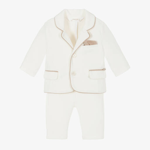 Mayoral Newborn-Baby Boys Ivory Cotton Suit | Childrensalon