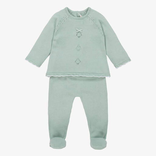 Mayoral Newborn-Baby Girls 2 Piece Cotton Knit Babygrow | Childrensalon