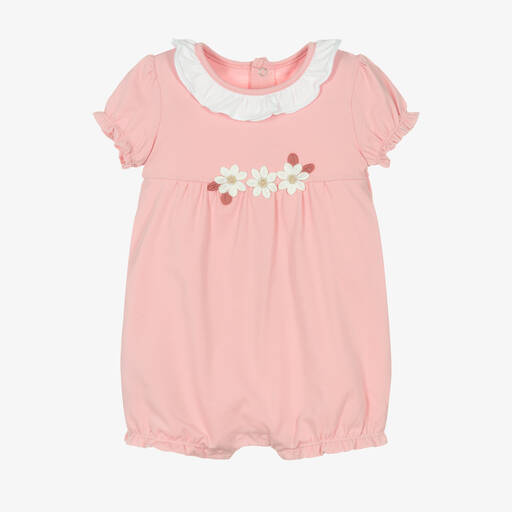 Mayoral-Baby Girls Dusky Pink Cotton Shortie | Childrensalon