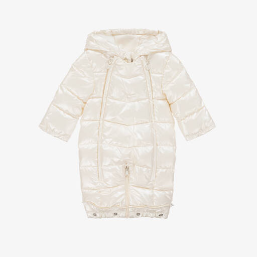 Mayoral Newborn-Baby Girls Ivory Padded Snowsuit | Childrensalon