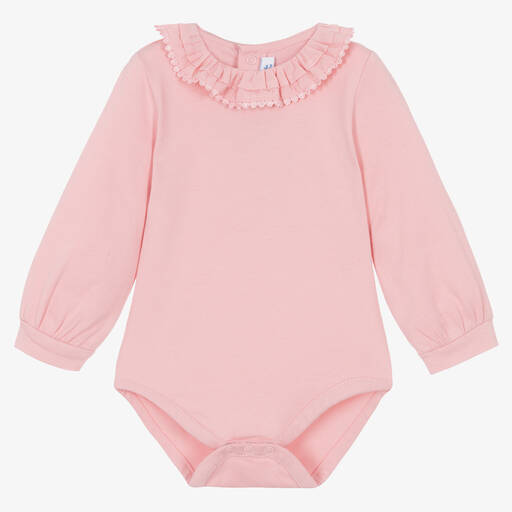 Mayoral-Baby Girls Pink Cotton Jersey Bodysuit | Childrensalon