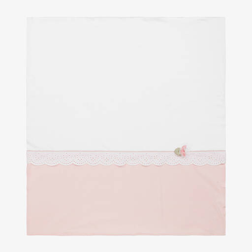 Mayoral-Baby Girls Pink & Ivory Blanket (88cm) | Childrensalon
