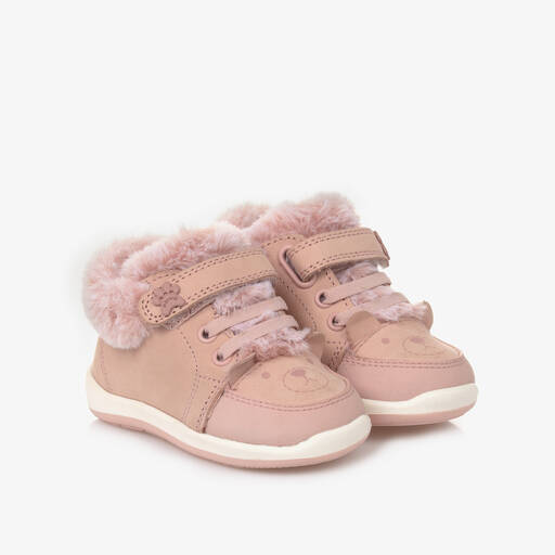 Mayoral-Baby Girls Pink Leather First Walkers | Childrensalon