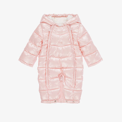 Mayoral Newborn-Baby Girls Pink Padded Snowsuit | Childrensalon