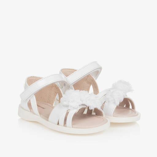Mayoral-Baby Girls White Flower Sandals | Childrensalon