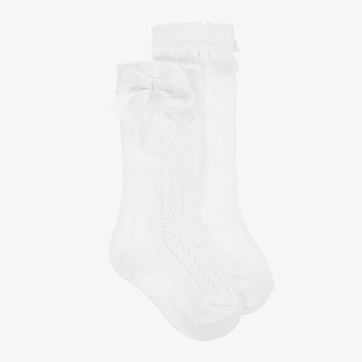 Mayoral-Baby Girls White Pointelle Knitted Socks | Childrensalon